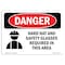 Signmission OSHA Danger, Hard Hat Glasses Required In Area, 10in X 7in Rigid Plastic, 10" W, 7" H, Landscape OS-DS-P-710-L-1291 - alternate 1